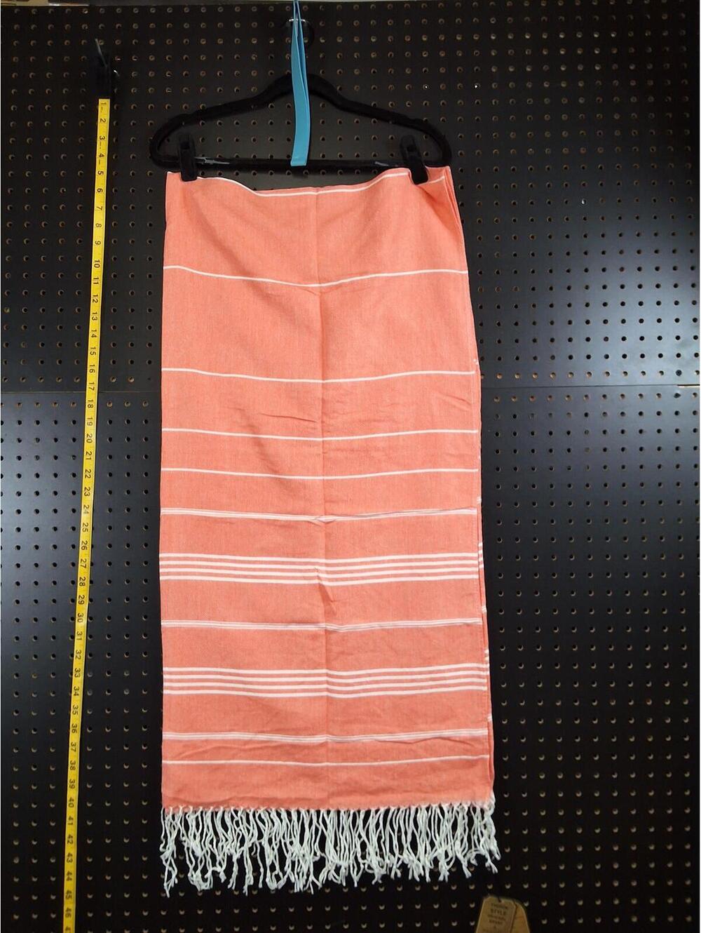 Genovega Stylish Peach Turkish Towel with Fringe
